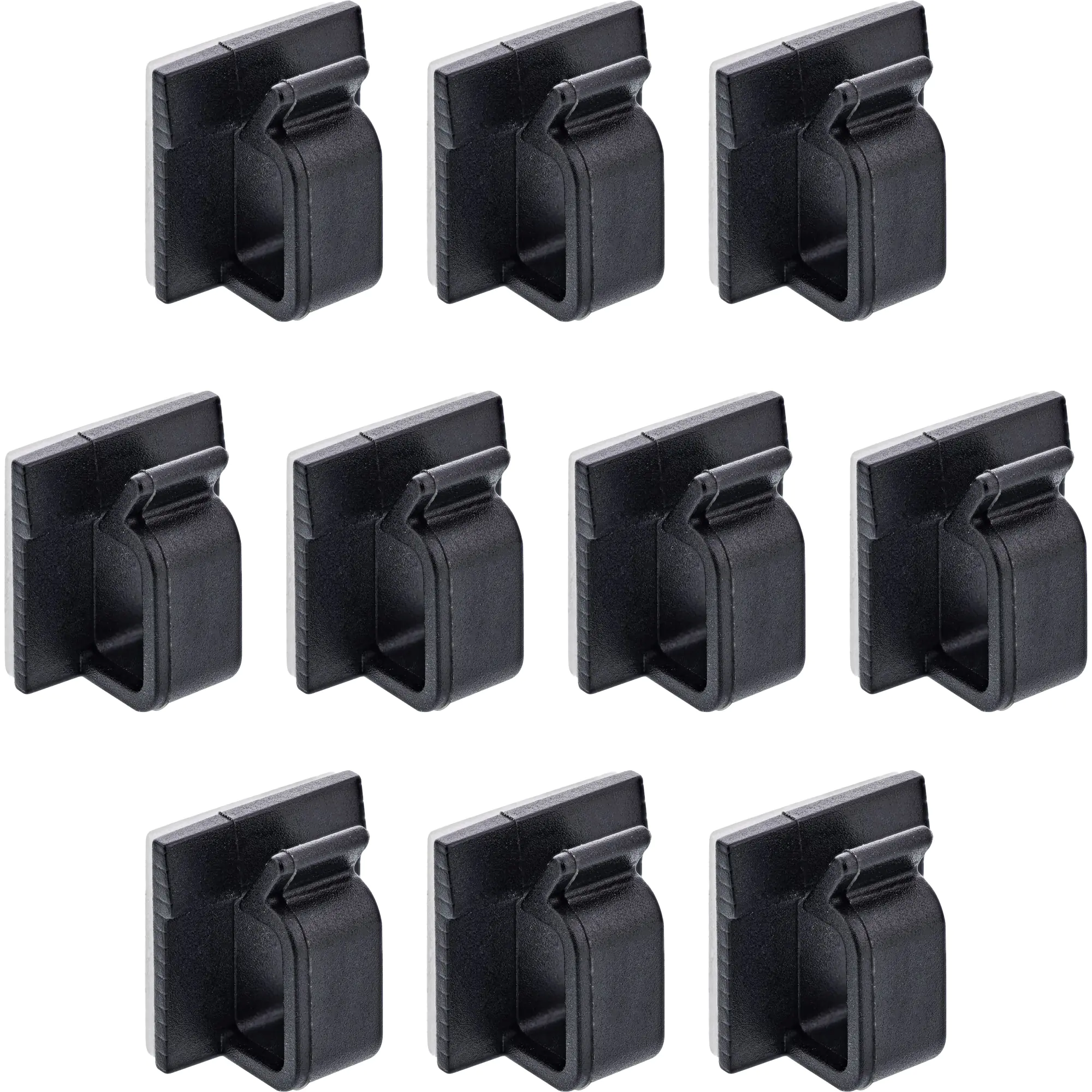 InLine 10er Pack Kabelmanager Klebesockel M - Nylon - 3M-Klebepad - schwarz