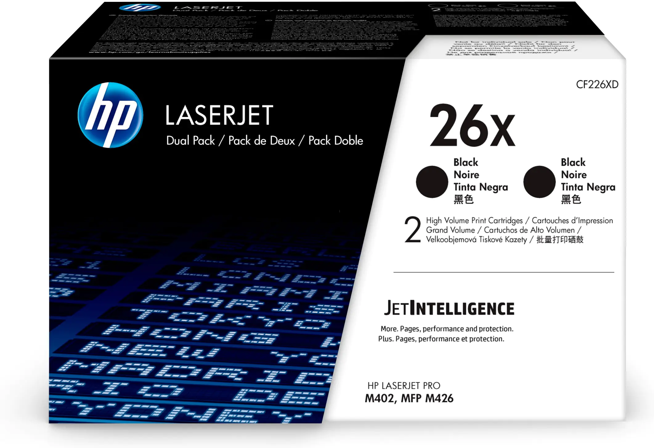 HP 26X - 2er-Pack - Hohe Ergiebigkeit - Schwarz - Original - LaserJet - Tonerpatrone (CF226XD) - für LaserJet Pro M402, MFP M426