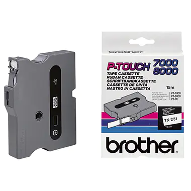 Brother - Schwarz, weiß - Rolle (1,2 cm x 15,2 m) 1 Kassette(n) laminiertes Band - für P-Touch PT-7000, PT-8000, PT-PC
