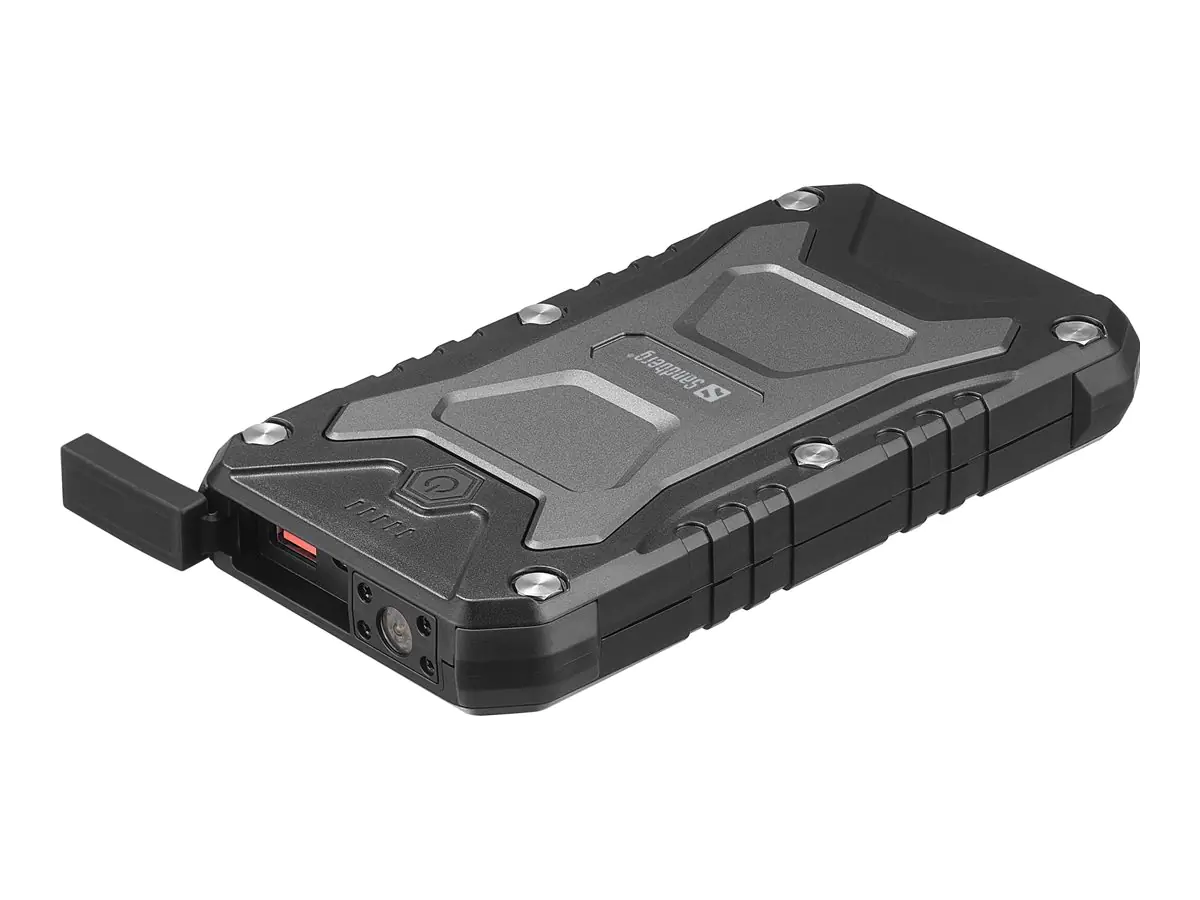 Sandberg Active Survivor - Powerbank - 10000 mAh - 37 Wh - 22.5 Watt - 5 A - PD - 2 Ausgabeanschlussstellen (USB, 24 pin USB-C) - auf Kabel: USB-C