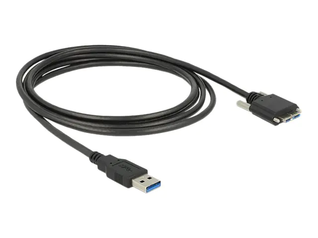Delock - USB-Kabel - Micro-USB Type B (M) bis USB Typ A (M) - USB 3.0 - 3 m - Daumenschrauben - Schwarz