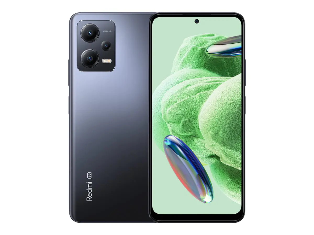 Xiaomi Redmi Note 12 5G - 5G Smartphone - Dual-SIM - RAM 4 GB / Interner Speicher 128 GB - microSD slot - OLED-Display - 6.67" - 2400 x 1080 Pixel (120 Hz) - Triple-Kamera 48 MP, 8 MP, 2 MP - front camera 13 MP - Onyx Gray