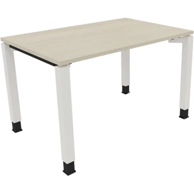 Schreibtisch Vierfuß Quadratrohr B1200xT800xH680-820 ws/Akazie hell