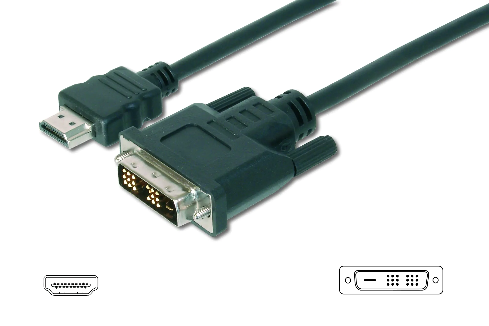 ASSMANN - Adapterkabel - HDMI männlich zu DVI-D männlich - 3 m - Doppelisolierung - Schwarz