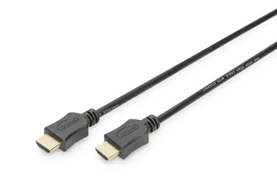 ASSMANN HDMI High Speed with Ethernet - HDMI-Kabel mit Ethernet - HDMI männlich zu HDMI männlich - 3 m - Doppelisolierung - Schwarz