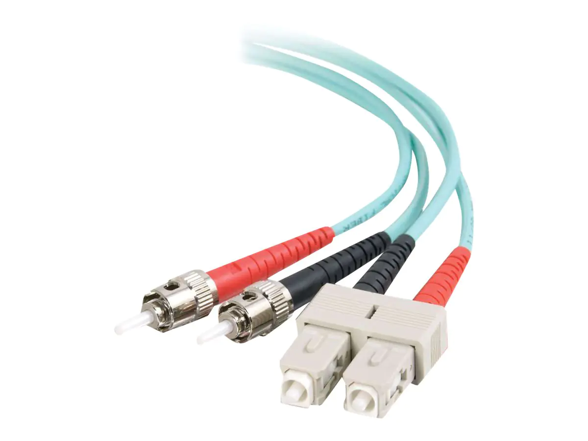 C2G SC-ST 10Gb 50/125 OM3 Duplex Multimode PVC Fiber Optic Cable (LSZH) - Netzwerkkabel - ST multi-mode (M) zu SC multi-mode (M) - 2 m - Glasfaser - Duplex - 50/125 Mikrometer - OM3 - halogenfrei - Aquamarin