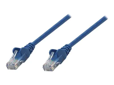 Intellinet Network Patch Cable, Cat5e, 5m, Blue, CCA, U/UTP, PVC, RJ45, Gold Plated Contacts, Snagless, Booted, Lifetime Warranty, Polybag - Patch-Kabel - RJ-45 (M) zu RJ-45 (M) - 5 m - UTP - CAT 5e - geformt, ohne Haken - Blau