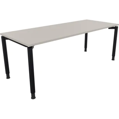 Schreibtisch Vierfuß Quadratrohr B2000xT800xH680-820 an/Eiche Natur