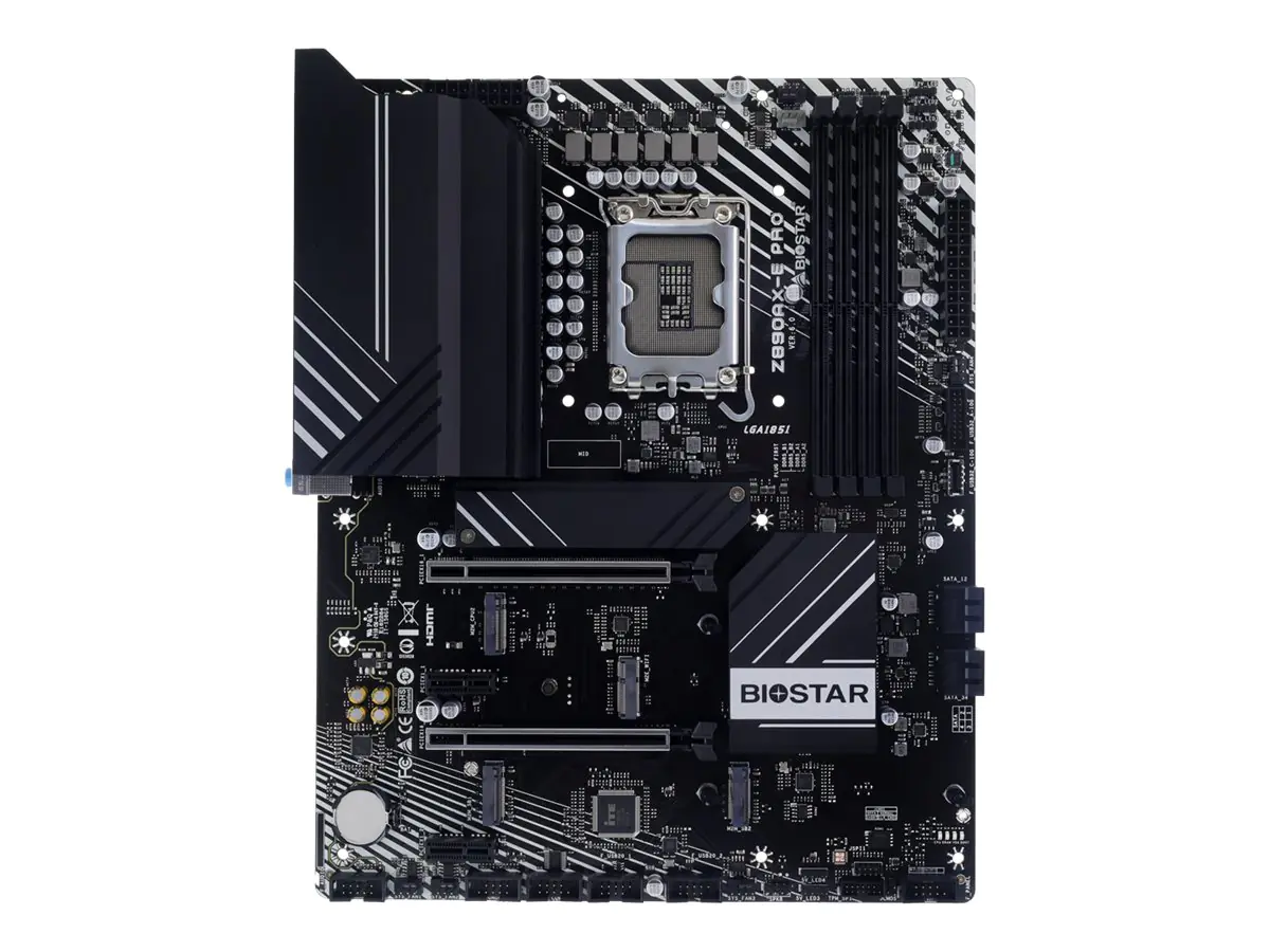 Biostar Z890AX-E Pro - 6.0 - Motherboard - ATX - LGA1851 Sockel - Z890 Chipsatz - USB 3.2 Gen 2, USB-C 3.2 Gen2 - 2.5 Gigabit LAN - Onboard-Grafik (CPU erforderlich)
