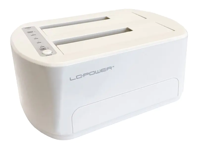 LC Power LC-DOCK-U3-VI - HDD / SSD Dockingstation - 2.5", 3.5" (6.4 cm, 8.9 cm) - 2 Sender/Kanal - SATA - USB 3.2 (Gen 2x1) - weiß, Eierschale