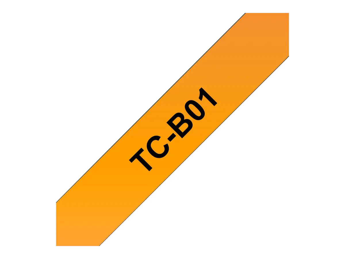 Brother TCB01 - 12 mm x 6.7 m - schwarz auf fluoreszierendem orange - laminiertes Band - für P-Touch PT-2000, PT-3000, PT-500, PT-5000, PT-8E