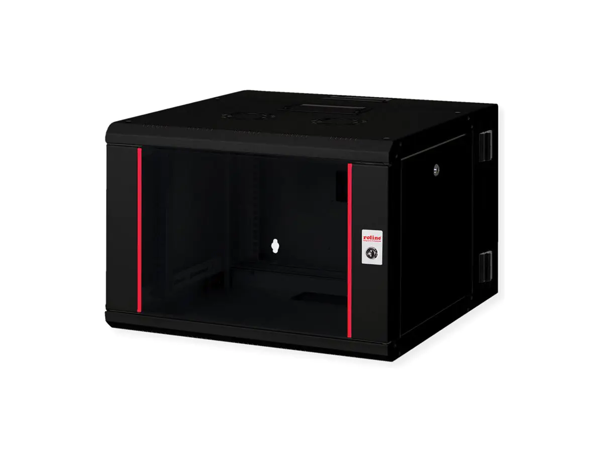 Intellinet Network Cabinet, Free Standing (Basic), 26U, Usable Depth 123 to 773mm/Width 503mm, Black, Flatpack, Max 600kg, Server Rack, IP20 rated, 19", Steel, Single-Point Door Lock, One Lock Per Side Panel, Three Year Warranty - Schrank - bodensteh