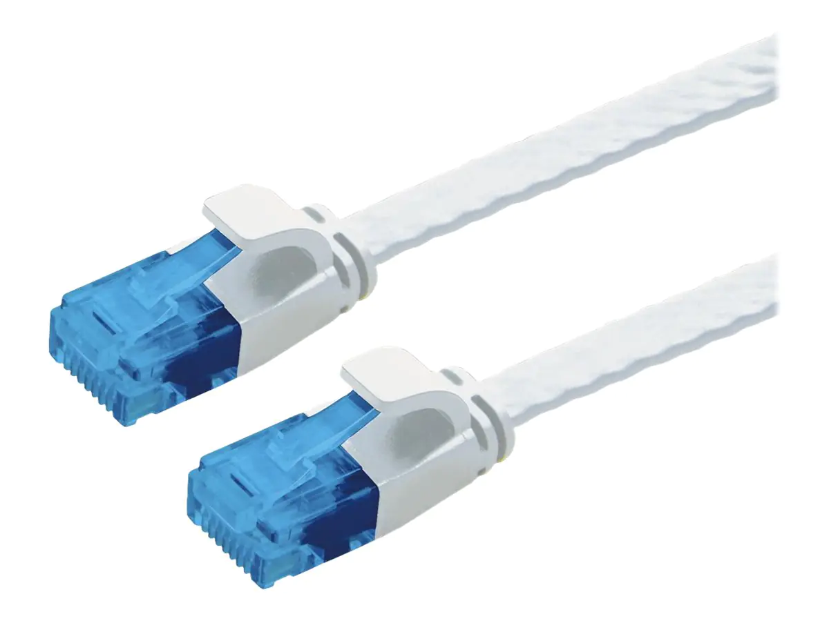VALUE - Patch-Kabel - RJ-45 (M) zu RJ-45 (M) - 50 cm - U/UTP, nicht abgeschirmt - CAT 6a - geformt, ohne Haken, verseilt, flach - weiß