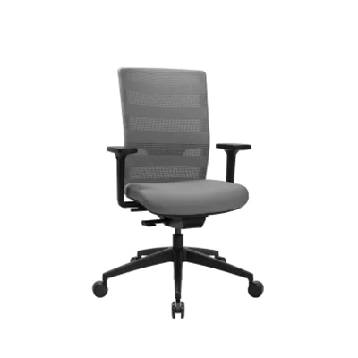 TOPSTAR Bürodrehstuhl SITNESS AIRWORK 45-57cm Synchronmechanik Rolle hart gebremst (für Teppichboden) Kunststoff grau