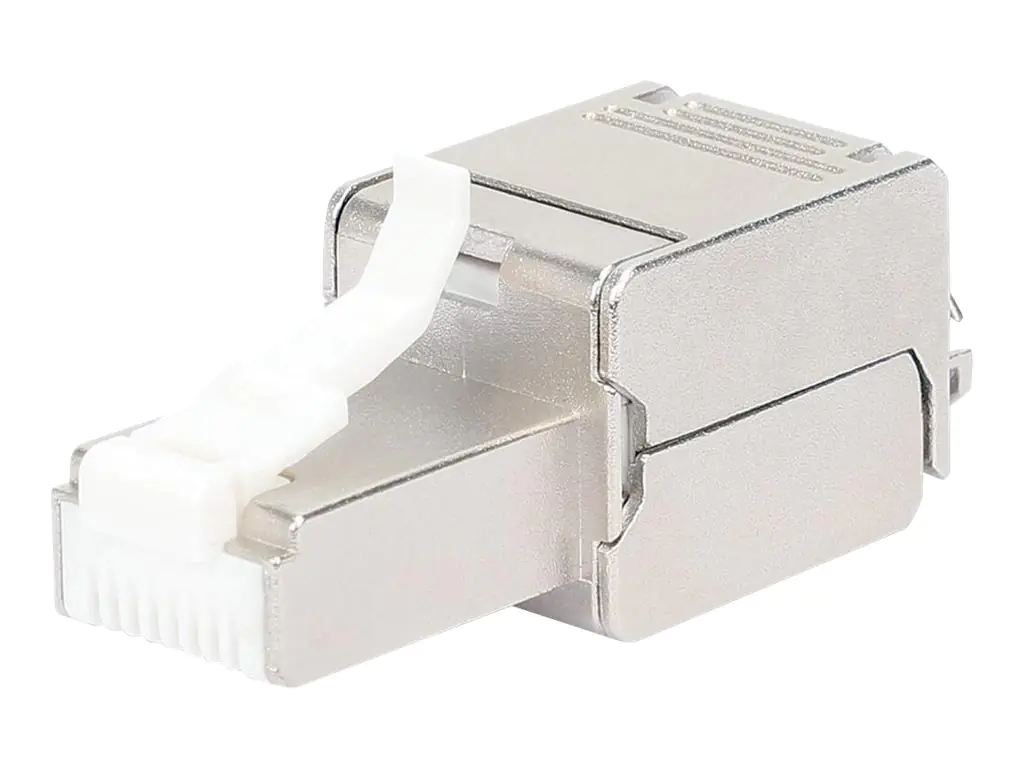 Intellinet Modular Plug Cat6a 10G Shielded Toolless RJ45 Modular Field Termination Plug, For Easy and Quick High-quality Cable Assembly in the Field, STP, for Solid & Stranded Wire, Gold-plated Contacts, Metal Housing - Netzwerkanschluss - RJ-45 (M) - STP
