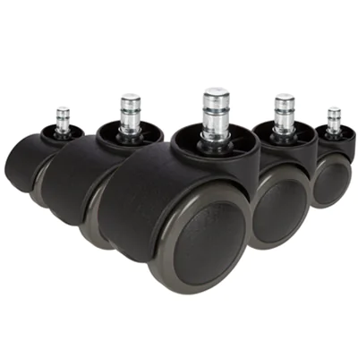 hjh OFFICE Ersatzrolle ROLO Metall/Kunststoff/Polyurethan, beschichtet schwarz 5 St./Pack.