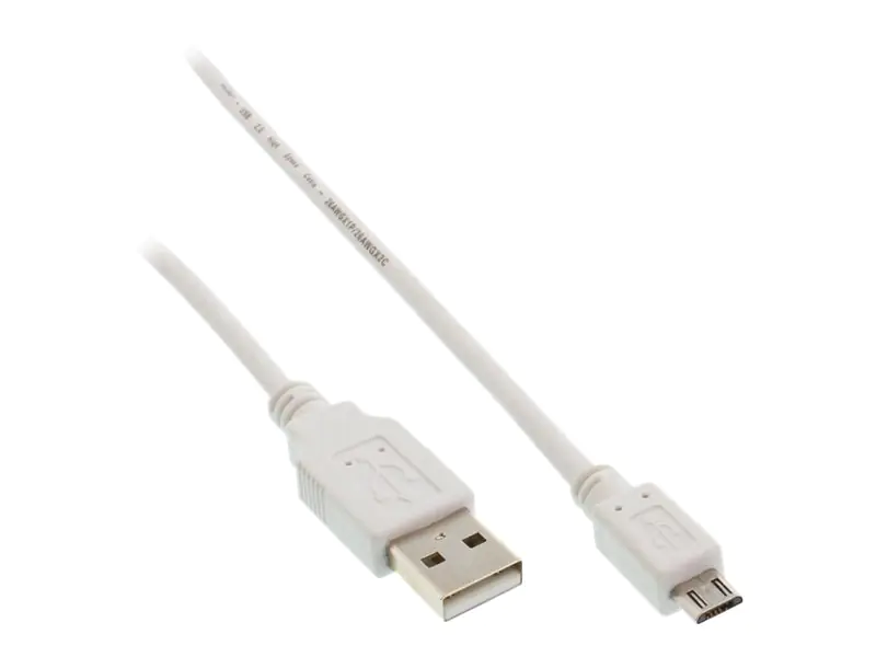 InLine - USB-Kabel - Micro-USB Typ B (M) zu USB (M) - USB 2.0 - 50 cm - weiß