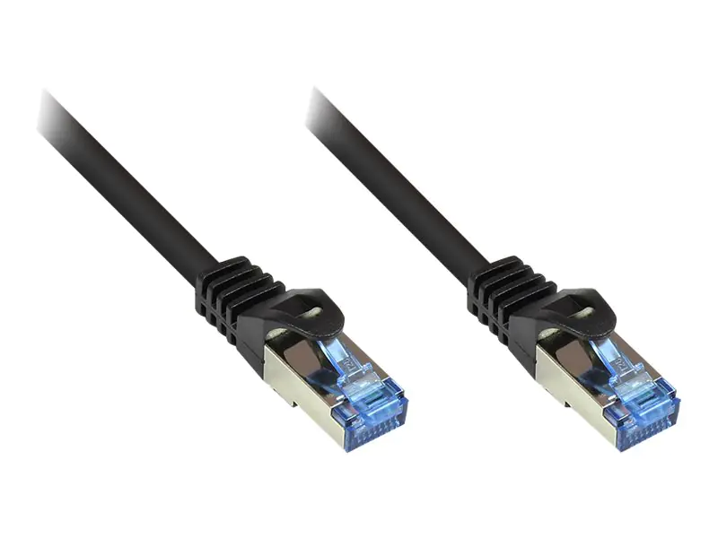 Good Connections RNS - Patch-Kabel - RJ-45 (M) zu RJ-45 (M) - 50 cm - SFTP, PiMF - CAT 6a - halogenfrei, geformt, ohne Haken - Schwarz