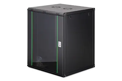 DIGITUS Dynamic Basic DN-19 16U-6/6-EC-SW - Schrank Netzwerkschrank - geeignet für Wandmontage - Schwarz, RAL 9005 - 16U - 48.3 cm (19")