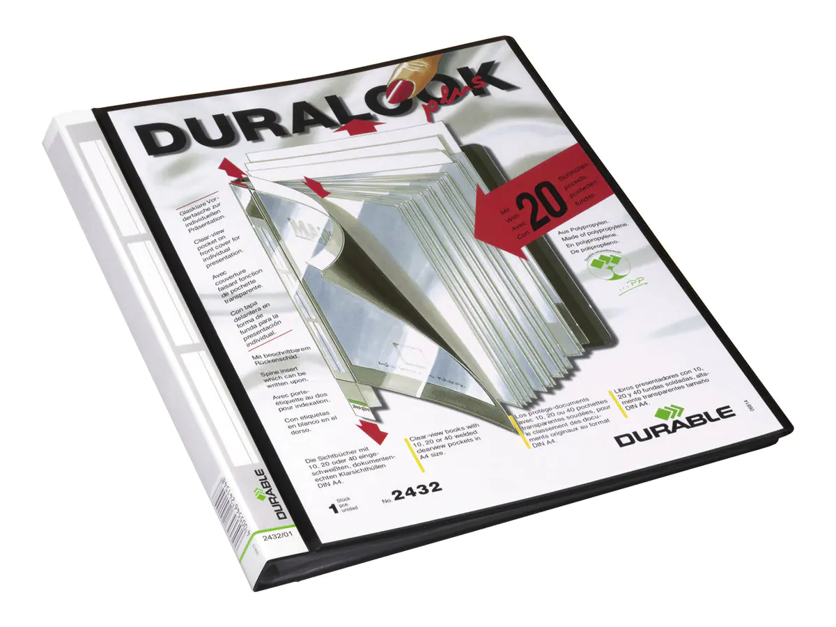 Durable DURALOOK PLUS - Sichtbuch - 20 Fächer - Rückenbreite: 17 mm - für A4 (210 x 297 mm) 243201