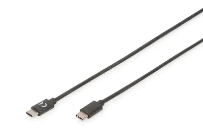 DIGITUS - USB-Kabel - 24 pin USB-C (M) zu 24 pin USB-C (M) - USB 2.0 - 3 A - 3 m - unterstützt Stromversorgung - Schwarz