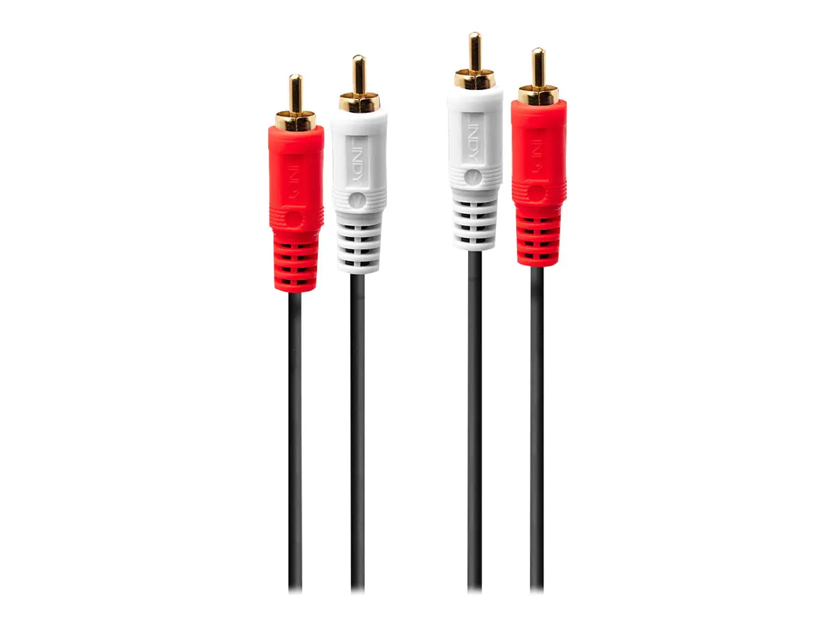 Lindy Premium - Video- / Audiokabel - RCA x 2 (M) bis RCA x 2 (M) - 1 m - Schwarz - geformt