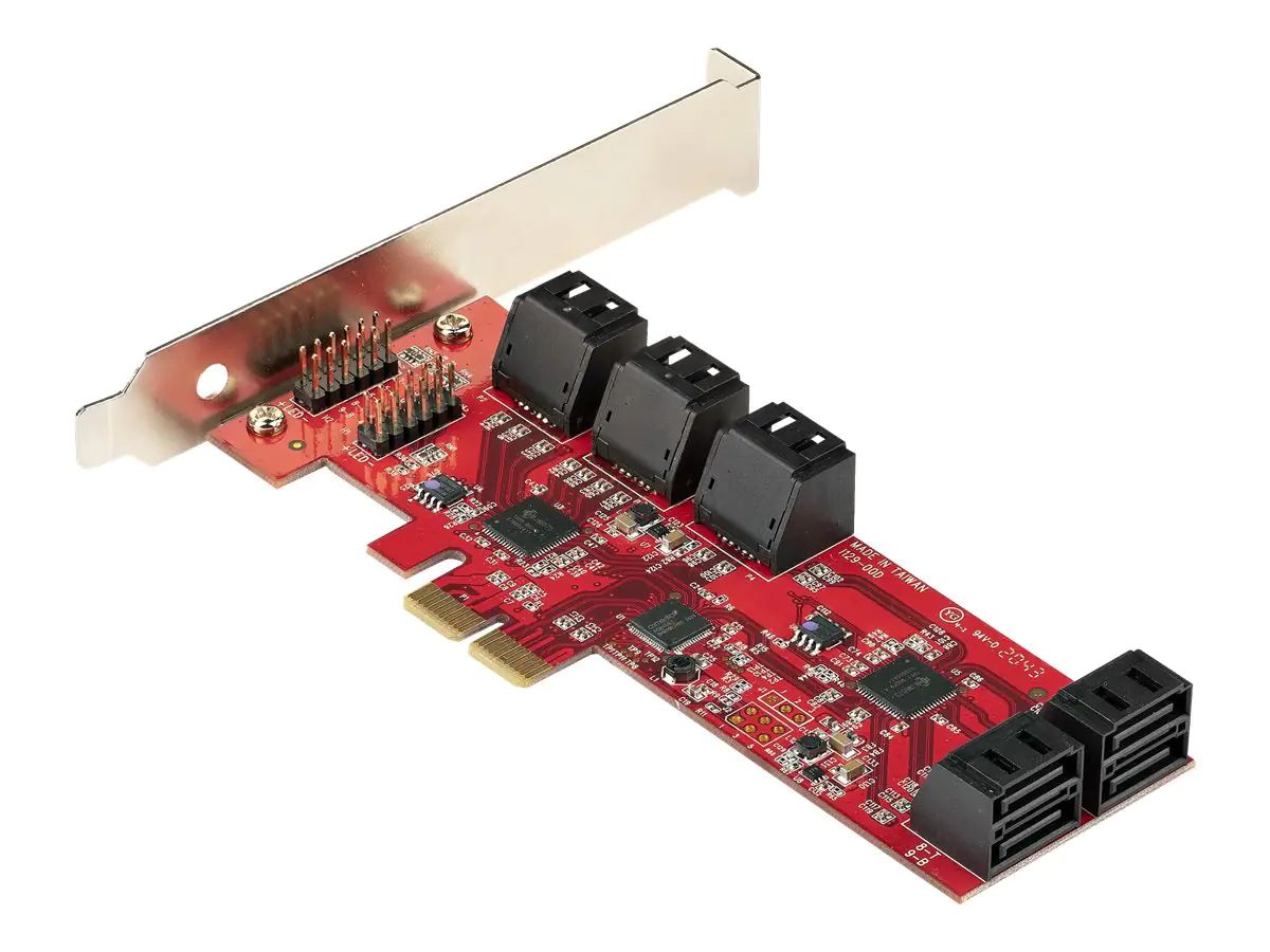 StarTech PCIe SATA Controller Karte - 10 Port SATA 3 Erweiterungskarte/Kontroller - 6Gbit/s - Full- und Low-Profile Blende - PCI Express Festplatten kontroller/Adapter (10P6G-PCIE-SATA-CARD)