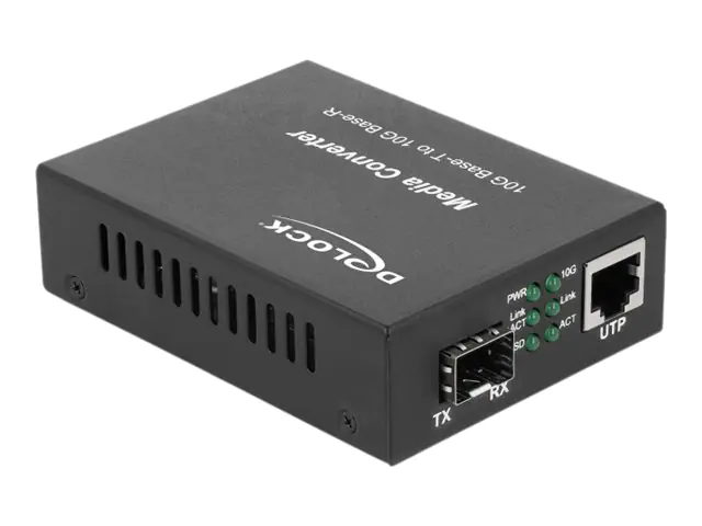 Delock - Medienkonverter - 10GbE - 1000Base-T, 1000Base-X, 10GBase-T, 10GBase-R, 2.5GBase-T, 5GBase-T, 5GBase-R, 2.5GBase-X - SFP+ / RJ-45