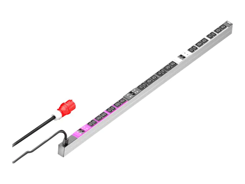 Rittal PDU Basic - Stromverteilungseinheit (Rack - einbaufähig) - Wechselstrom 400 V - 22 kW - 3 Phasen - Ausgangsanschlüsse: 24 (12 x IEC 60320 C13, 12 x IEC 60320 C19) - 0U - 3 m Schnur