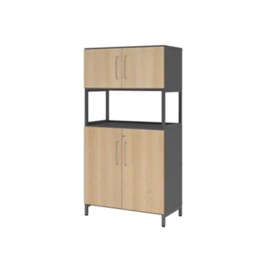 Hammerbacher Regalschrank FlexWall 800 x 1.532 x 417 mm (B x H x T) Flügeltür ohne Rollen Holz