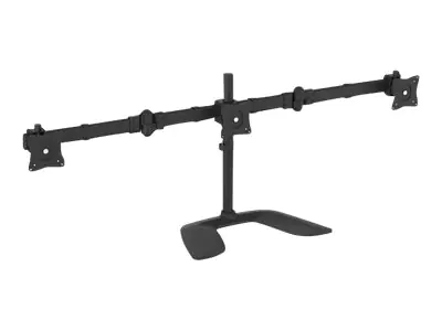 StarTech Dreifach Monitorhalterung - Schwenkbar - Stahl und Aluminium - für VESA Monitore bis zu 27 Zoll - 3fach Monitorarm - Aufstellung (Abschlusskappen, Stange, Bodenplatte, Querstange, Unterlegscheiben, Schrauben, Manschette, 2 Monitorarme, VESA-Halte