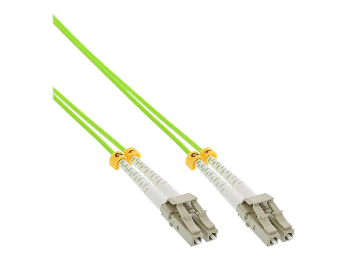 InLine - Patch-Kabel - LC Multi-Mode (M) zu LC Multi-Mode (M) - 0.5 m - Glasfaser - Duplex - 50/125 Mikrometer - OM4 - halogenfrei - grün
