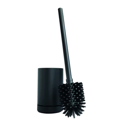 ovimar WC-Garnitur Hugla 9 x 36 cm (Ø x H) Edelstahl/Glas/TPE Kunststoff matt schwarz