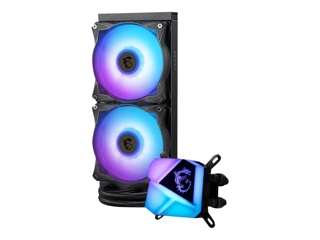 MSI MAG CORELIQUID C280 - Prozessor-Flüssigkeitskühlsystem - (für: LGA1156, AM2, AM2+, LGA1366, AM3, LGA1155, AM3+, LGA2011, FM1, FM2, LGA1150, FM2+, LGA2011-3, LGA1151, AM4, LGA2066, LGA1200, LGA1700) - Aluminium - 140 mm