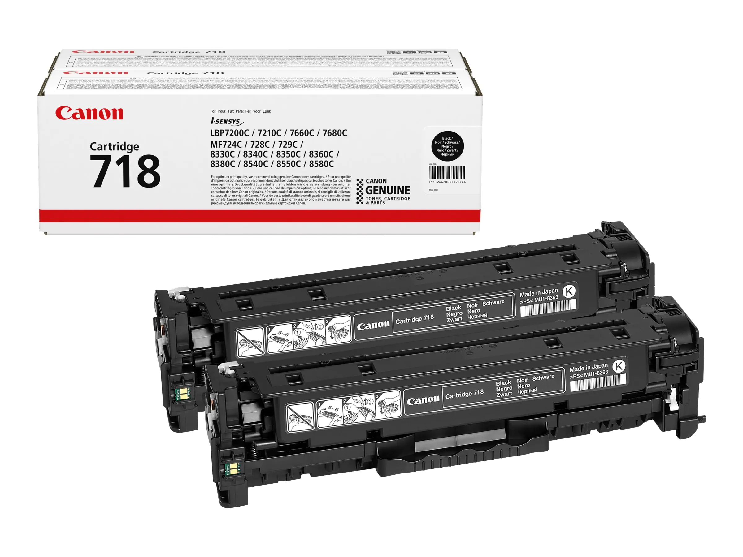 Canon 718 Black - 2er-Pack - Schwarz - original 2662B005