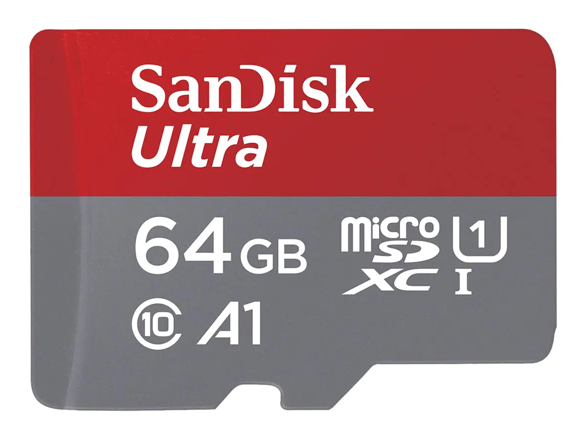 SanDisk Ultra - Flash-Speicherkarte (microSDXC-an-SD-Adapter inbegriffen) - 64 GB - A1 / UHS-I U1 / Class10 - microSDXC UHS-I