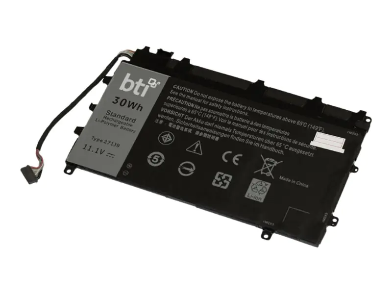 BTI 271J9-BTI - Laptop-Batterie (gleichwertig mit: Dell 271J9, Dell 3WKT0, Dell YX81V, Dell GWV47, Dell MN791, Dell 0271J9) - Lithium-Polymer - 3 Zellen - 2702 mAh - 30 Wh - für Dell Latitude 13 7350