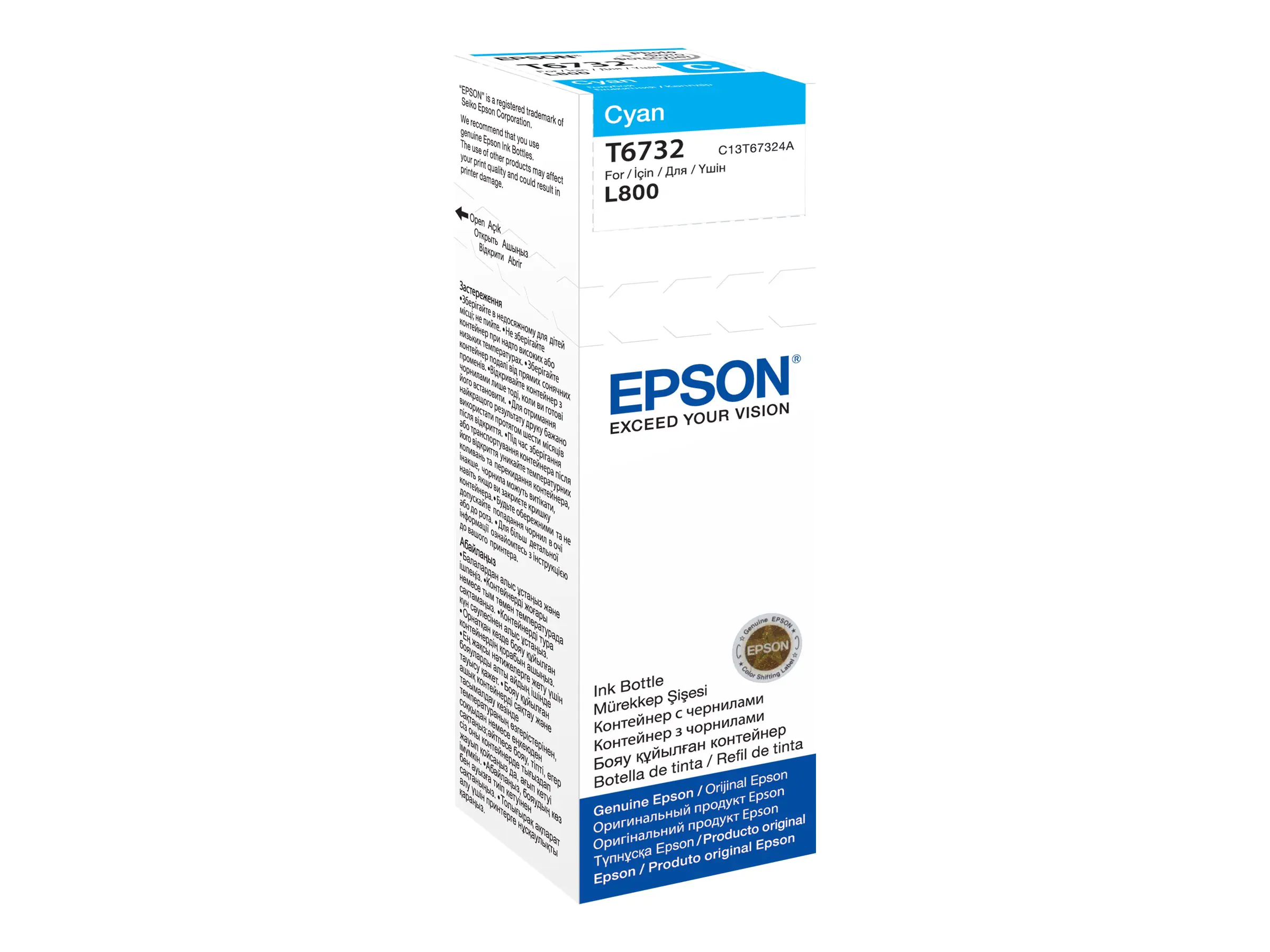 Epson T6732 - 70 ml - Cyan - original - Nachfülltinte - für Epson L1800, L800, L805, L810, L850; EcoTank L1800