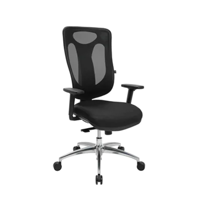 TOPSTAR Bürodrehstuhl Net Pro 100 42-50cm Synchronmechanik Rolle hart gebremst (für Teppichboden) Polyamid schwarz