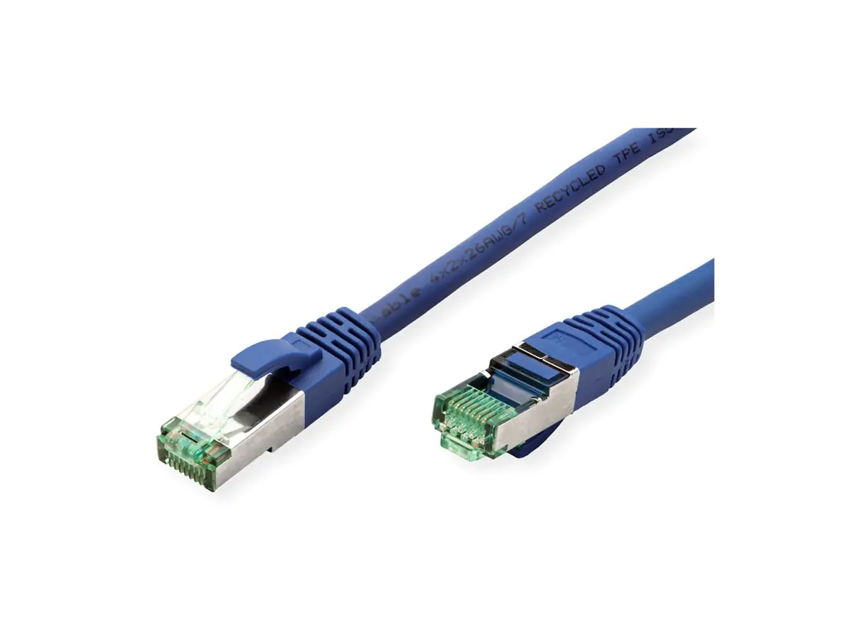 ROLINE RM S/FTP Patchkabel Kat6A/Kl.EA TPE blau 0.5m - FTP - PIMF