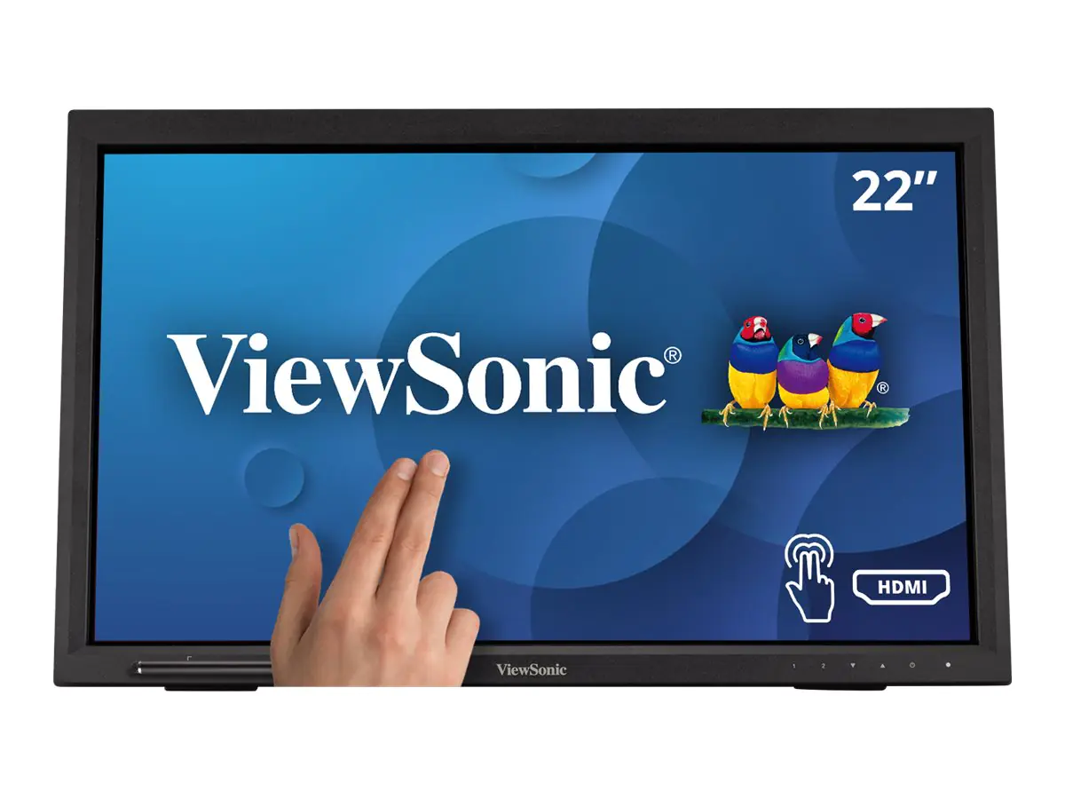 ViewSonic TD2223-2 - LED-Monitor - 55.9 cm (22") (21.5" sichtbar) - Touchscreen - 1920 x 1080 Full HD (1080p) @ 75 Hz - VA - 250 cd/m² - 3000:1 - 6.5 ms - HDMI, DVI-D, VGA - Lautsprecher