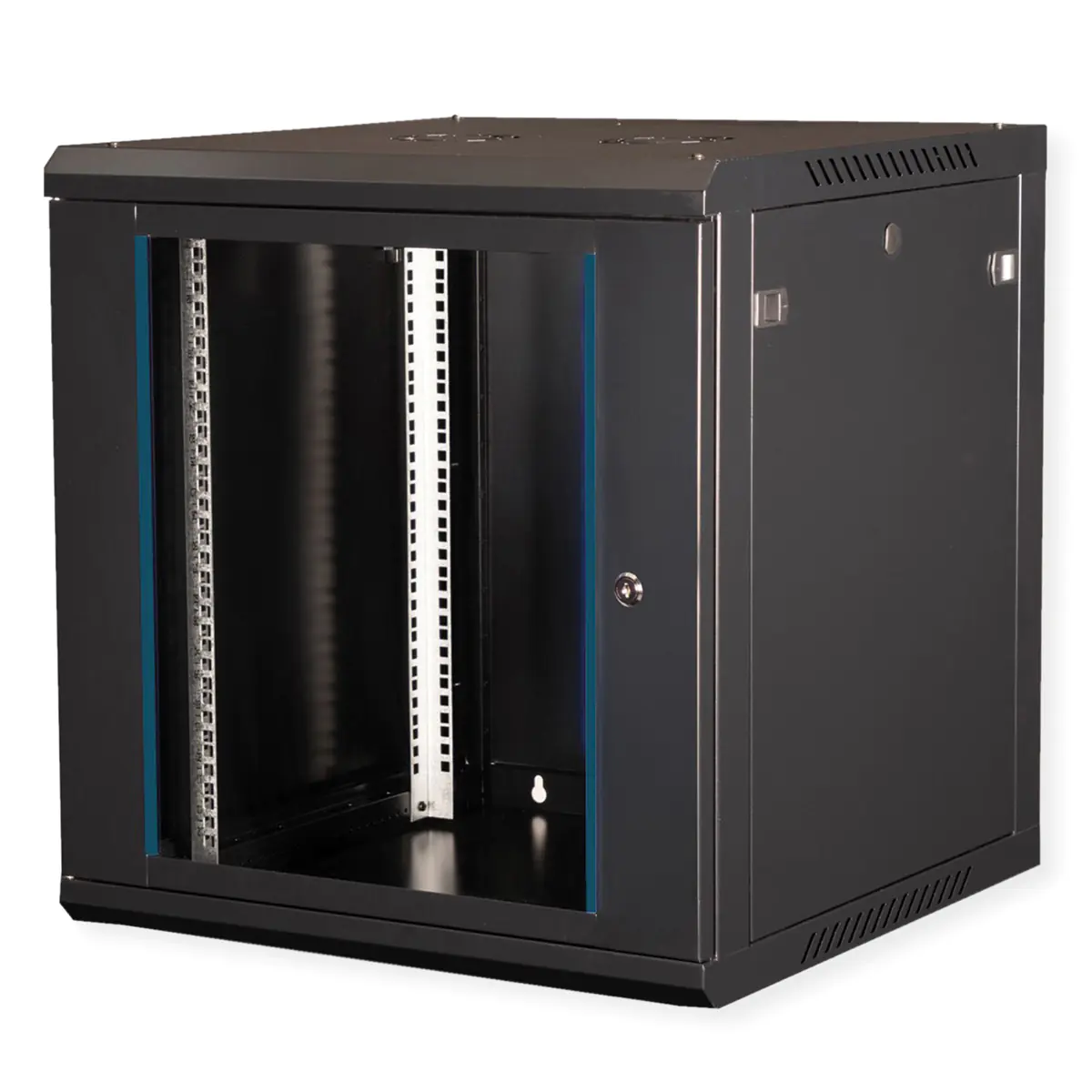 VALUE Schrank Netzwerkschrank - 600 x 600 mm - geeignet für Wandmontage - RAL 9005, Jet Black - 12U - 48.3 cm (19") 26.99.0830