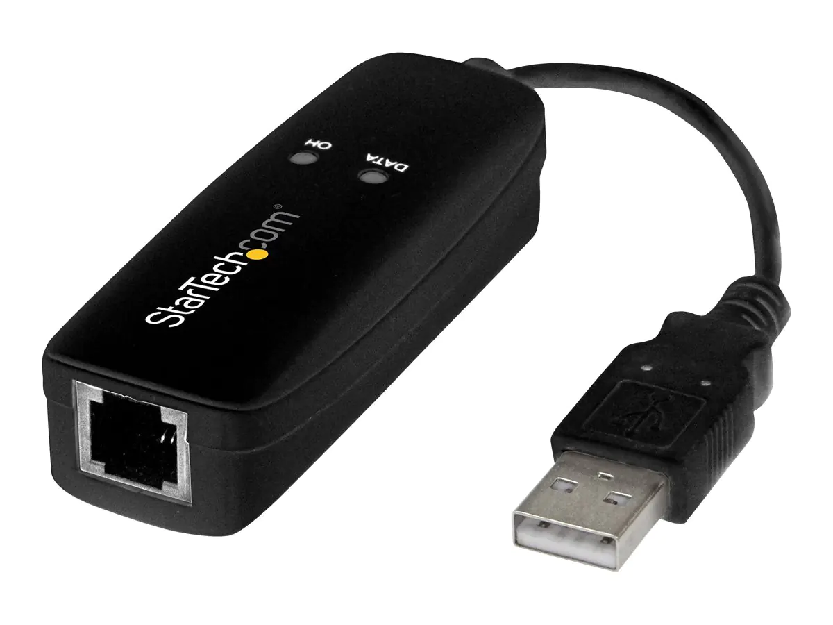 StarTech.com StarTech USB 2.0 Faxmodem - 56K Externes DialUp V.92 Modem/Dongle/Adapter - Computer/Laptop Faxmodem - USB auf Telefonbuchse - USB Datenmodem - Netzwerk Fax/CMR/POS (USB56KEMH2)