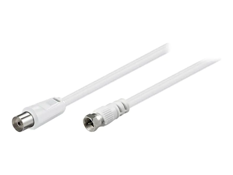 goobay AKFC 0150 - Antennenkabel - IEC-Anschluss weiblich zu F-Stecker männlich - 1.5 m - doppelt abgeschirmtes Koaxialkabel - 75 dB - weiß