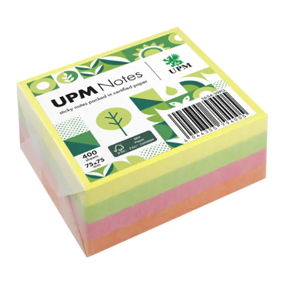 UPM Notes Haftnotiz Brillant 75 x 75 mm (B x H) gelb, rosa, grün 400 Bl.