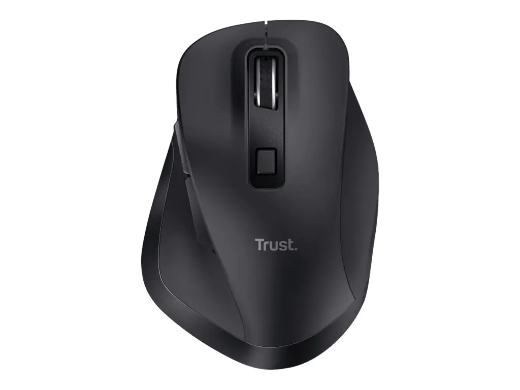 Trust Fyda Comfort - Maus - eco - ergonomisch - Für Rechtshänder - optisch - 6 Tasten - kabellos - 2.4 GHz - kabelloser Empfänger (USB) - Schwarz