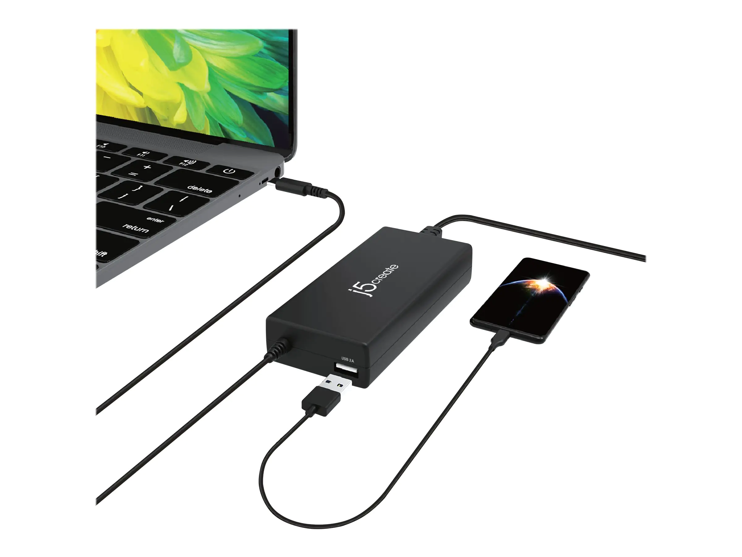 J5Create JUP2290C Super Charger - Netzteil - Wechselstrom 100-240 V - 100 Watt - Ausgangsanschlüsse: 2 - Schwarz