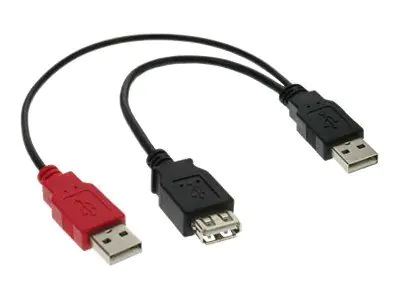 InLine USB 2.0 Y cable - USB-Kabel - USB (M) zu USB, USB (nur Strom) - 20 cm
