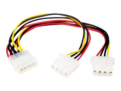 StarTech Y-Kabel 4 pin Molex Stecker - Molex Splitter IDE Stromkabel - 2 x LP4 intern - Stromkabel - interne Stromversorgung, 4-polig (W) zu interne Stromversorgung, 4-polig (M) - 0.2 m - für P/N: ATX2POWER450, ATX2POWR350E, ATX2POWR400E, HSB225S3R, IDE2S