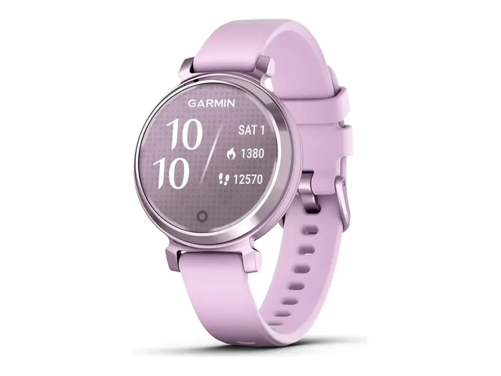 Garmin Lily 2 - Metallic lilac - intelligente Uhr mit Band - Silikon - Flieder - Handgelenkgröße: 110-175 mm - einfarbig - Bluetooth - 24.4 g